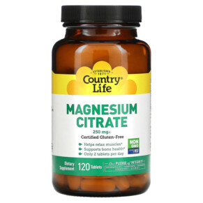 Country Life Magnesium Citrate 125 mg 120 Tablets 015794026877
