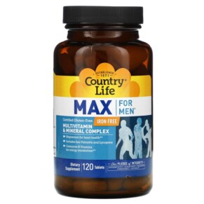 Country Life Max for Men Multivitamin & Mineral Complex Iron-Free 120 Tablets 015794081364