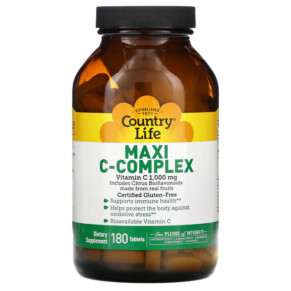 Country Life Maxi C-Complex 1.000 mg 180 Tablets 015794070122