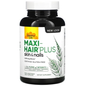 Country Life Maxi-Hair Plus 5.000 mcg 120 Vegetarian Capsules 015794050438