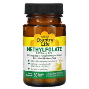 Country Life Methylfolate Orange 800 mcg 60 Chewable Tablets 015794063100