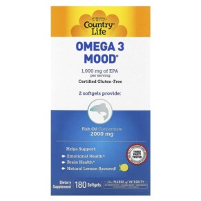Country Life Omega 3 Mood Natural Lemon 180 Softgels 015794041214