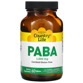 Country Life PABA 1.000 mg 60 Tablets 015794066729