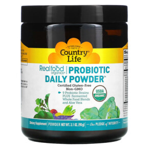 Country Life Realfood Organics Probiotic Daily Powder 3.1 oz (90 g) 015794091103