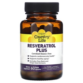 Country Life Resveratrol Plus 60 Vegan Capsules 015794073178