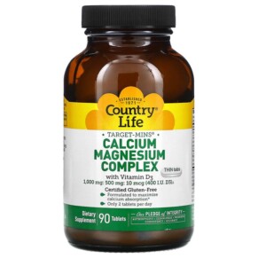 Country Life Target-Mins Calcium Magnesium Complex with Vitamin D3 90 Tablets 015794029717