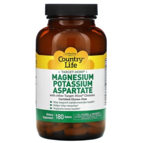 Country Life Target-Mins Magnesium Potassium Aspartate 180 Tablets 015794024958
