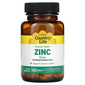 Country Life Target-Mins Zinc 50 mg 180 Tablets 015794025214