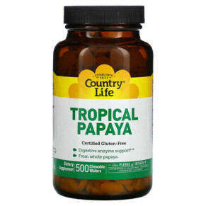 Country Life Tropical Papaya 500 Chewable Wafers 015794053842