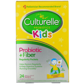 Culturelle Kids Probiotic + Fiber Regularity 1+ Years 24 Single Serve Packets 049100400372