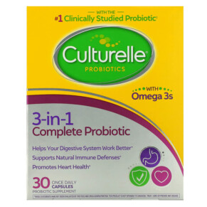 Culturelle Probiotics 3-in-1 Complete Probiotic with Omega 3s 30 Once Daily Capsules 049100400389