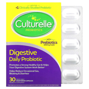Culturelle Probiotics Digestive Daily Probiotic 30 Vegetarian Capsules 049100400099