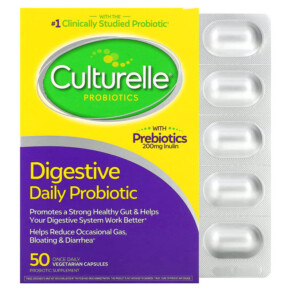 Culturelle Probiotics Digestive Daily Probiotic 50 Once Daily Vegetarian Capsules 049100400211