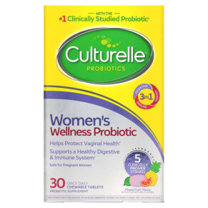 Culturelle Probiotics Women's Wellness Probiotic Mixed Fruit 30 Chewable Tablets 049100401492