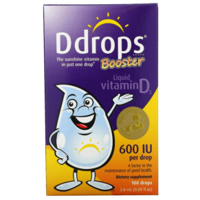 Ddrops Booster Liquid Vitamin D3 600 IU 0.09 fl oz (2.8 ml) 851228000118