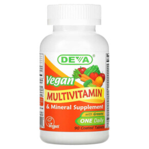 Deva Vegan Multivitamin & Mineral Supplement One Daily 90 Coated Tablets 895634000027