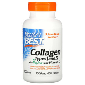 Doctor's Best Collagen Types 1 and 3 with Peptan and Vitamin C 1.000 mg 180 Tablets 753950002043