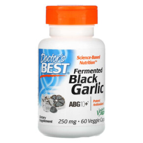 Doctor's Best Fermented Black Garlic ABG10+ 250 mg 60 Veggie Caps 753950005716