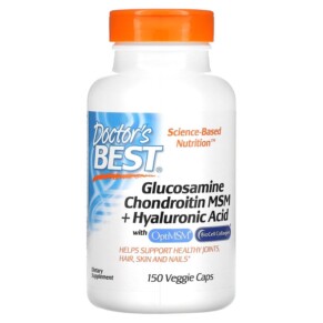 Doctor's Best Glucosamine Chondroitin MSM + Hyaluronic Acid 150 Veggie Caps 753950002715