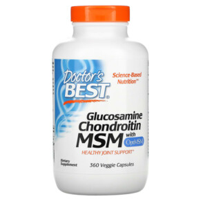 Doctor's Best Glucosamine Chondroitin MSM with OptiMSM 360 Veggie Capsules 753950003644