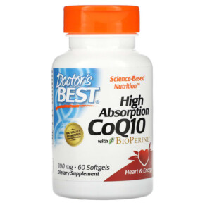 Doctor's Best High Absorption CoQ10 with BioPerine 100 mg 60 Softgels 753950000889