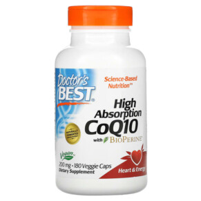 Doctor's Best High Absorption CoQ10 with BioPerine 200 mg 180 Veggie Caps 753950003293