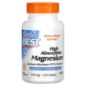 Doctor's Best High Absorption Magnesium 100 mg 120 Tablets 753950000254