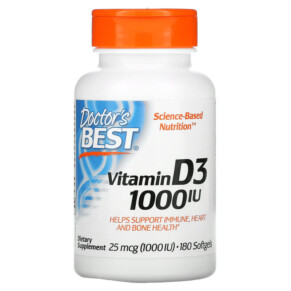 Doctor's Best Vitamin D3 25 mcg (1.000 IU) 180 Softgels 753950002098
