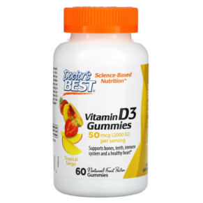 Doctor's Best Vitamin D3 Gummies Tropical Tango 25 mcg (1.000 IU) 60 Gummies 753950005433