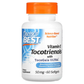 Doctor's Best Vitamin E Tocotrienols with TocoGaia Ultra 50 mg 60 Softgels 753950002166