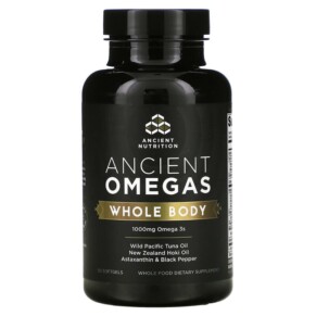 Dr. Axe / Ancient Nutrition Ancient Omegas Whole Body 1.000 mg 90 Softgels 816401022110