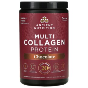 Dr. Axe / Ancient Nutrition Multi Collagen Protein Chocolate 1.04 lb (472 g) 816401022196