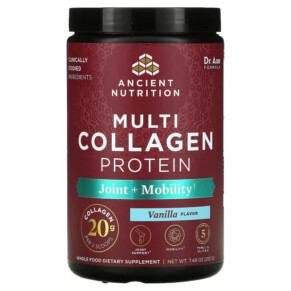 Dr. Axe / Ancient Nutrition Multi Collagen Protein Joint + Mobility Vanilla 7.48 oz (212 g) 816401022325