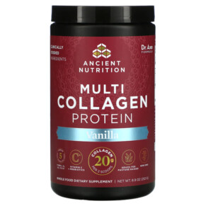 Dr. Axe / Ancient Nutrition Multi Collagen Protein Vanilla 8.9 oz (252 g) 816401022165