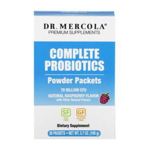 Dr. Mercola Complete Probiotics Powder Packets Natural Raspberry 70 Billion CFU 30 Packets 0.12 oz (3.5 g) Each 813006017145