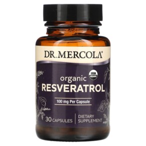 Dr. Mercola Organic Resveratrol 100 mg 30 Capsules 810094210885
