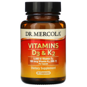 Dr. Mercola Vitamins D3 & K2 30 Capsules 813006016919
