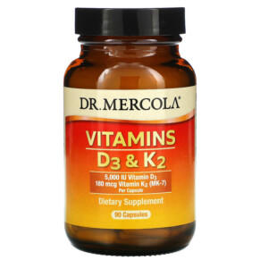 Dr. Mercola Vitamins D3 & K2 90 Capsules 813006019965