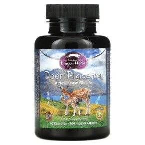 Dragon Herbs (Ron Teeguarden) Deer Placenta 500 mg 60 Capsules 679372005168
