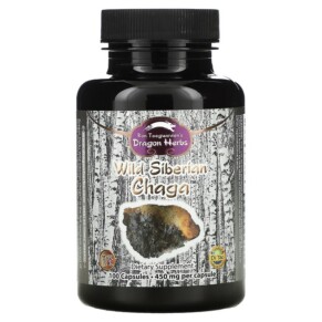 Dragon Herbs (Ron Teeguarden) Wild Siberian Chaga 450 mg 100 Capsules 679372005052