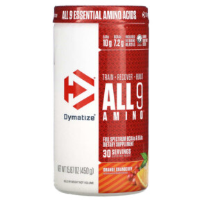 Dymatize ALL9AMINO Orange Cranberry 15.87 oz (450 g) 705016181025