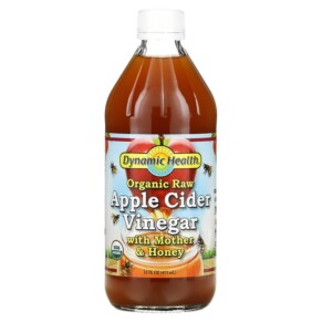 Dynamic Health Organic Raw Apple Cider Vinegar with Mother & Honey 16 fl oz (473 ml) 790223102284