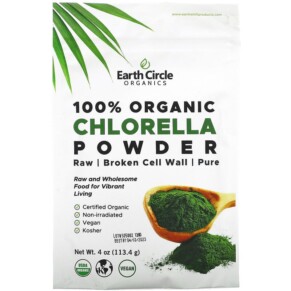 Earth Circle Organics 100% Organic Chlorella Powder 4 oz (113.4 g) 813313015032
