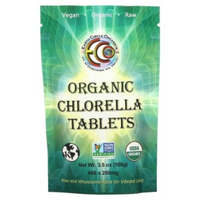 Earth Circle Organics Organic Chlorella Tablets 250 mg 400 Tablets 3.5 oz (100 g) 813313013168