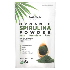 Earth Circle Organics Organic Spirulina Powder 4 oz (113.4 g) 813313015049