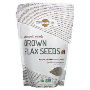 Earthtone Foods Organic Whole Brown Flax Seeds 16 oz (453 g) 817516020732