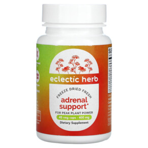 Eclectic Institute Freeze Dried Fresh Adrenal Support 400 mg 45 Veg Caps 023363324194