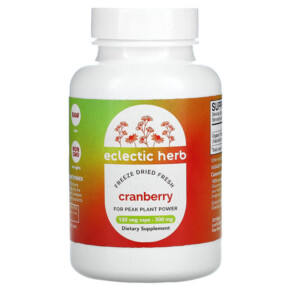 Eclectic Institute Freeze Dried Fresh Cranberry 300 mg 120 Veg Caps 023363301386