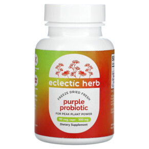Eclectic Institute Freeze Dried Fresh Purple Probiotic 300 mg 90 Veg Caps 023363319107