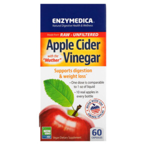 Enzymedica Apple Cider Vinegar with the Mother 60 Capsules 670480100820